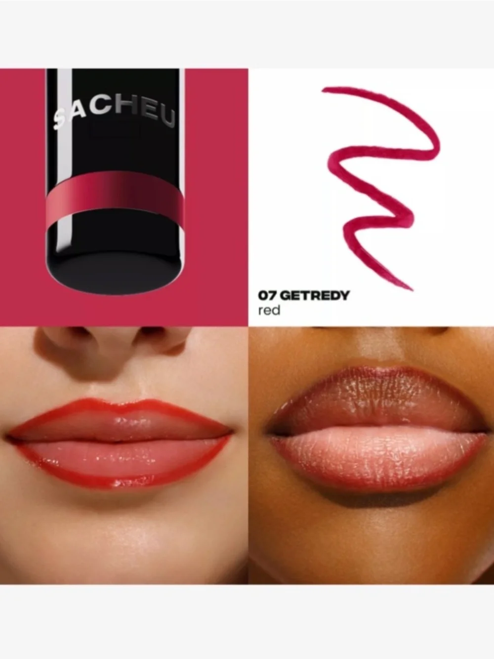 ❤️3 for $25❤️ SACHEU Peel Off Lip Liner STAY-N in 07 getREDy